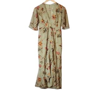 HOPE & IVY Maternity Women’s Floral Circular Sleeve V Neck Empire Waist, size 10